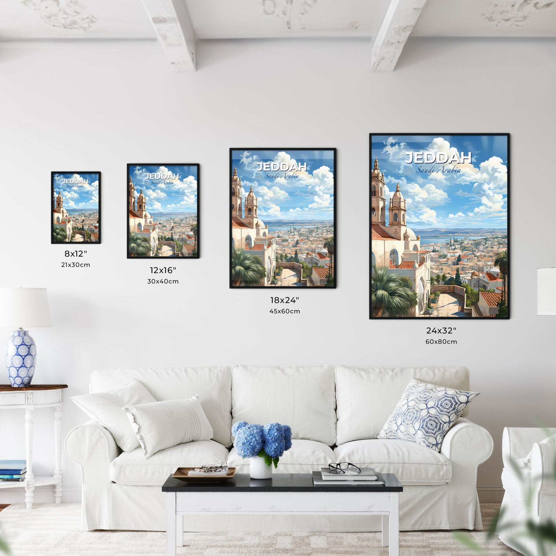 Jeddah Skyline Vibrant Art Painting Building Tower Cityscape Landscape Modern Colorful Default Title