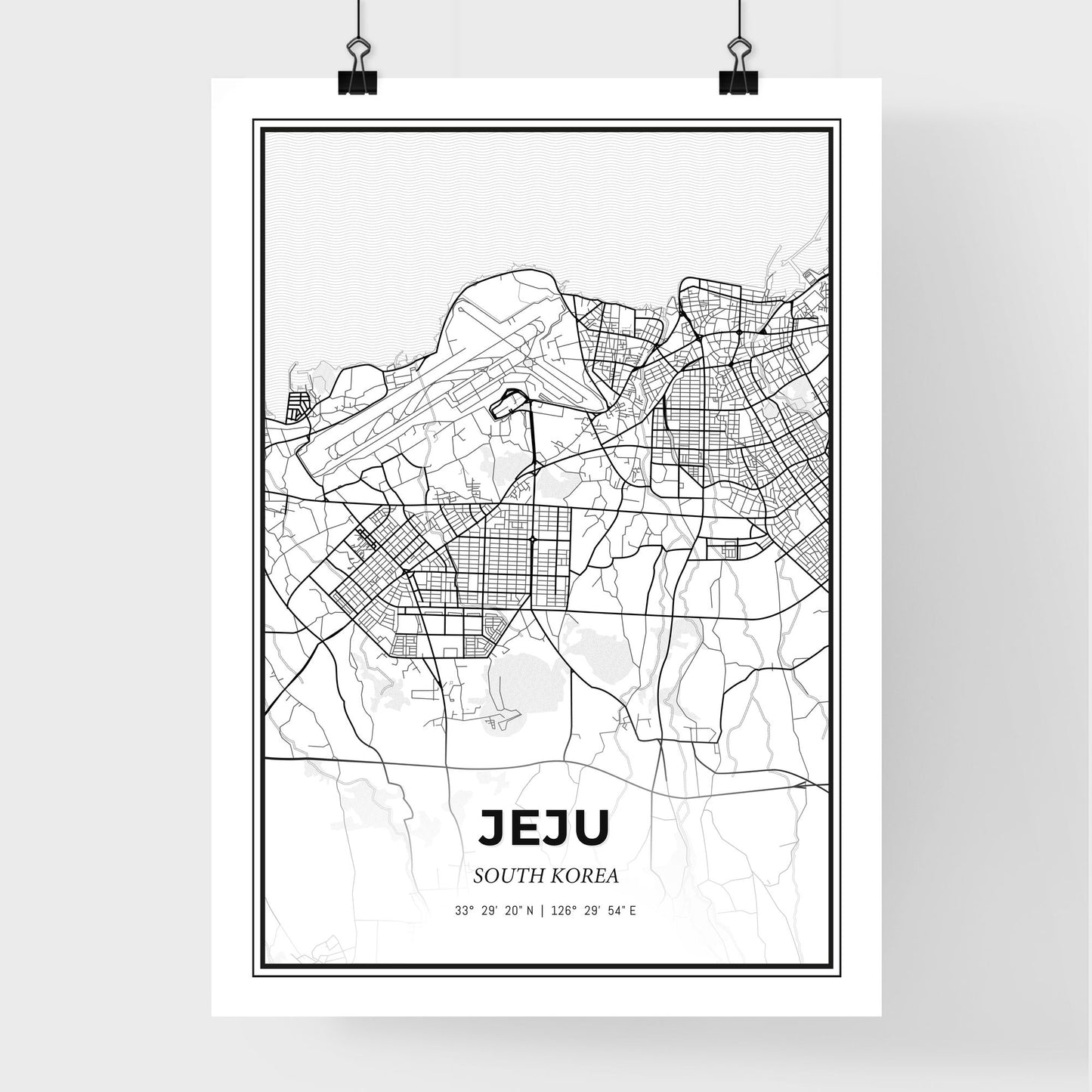 Jeju South Korea - Premium City Map Poster