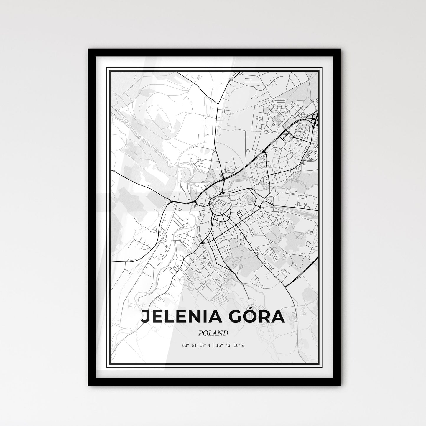 Jelenia Góra Poland - Scandinavian Style City Map for Modern Home Decor