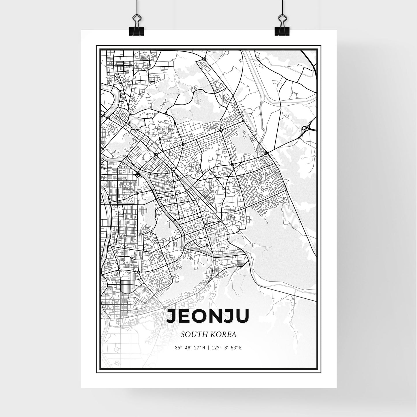 Jeonju South Korea - Premium City Map Poster