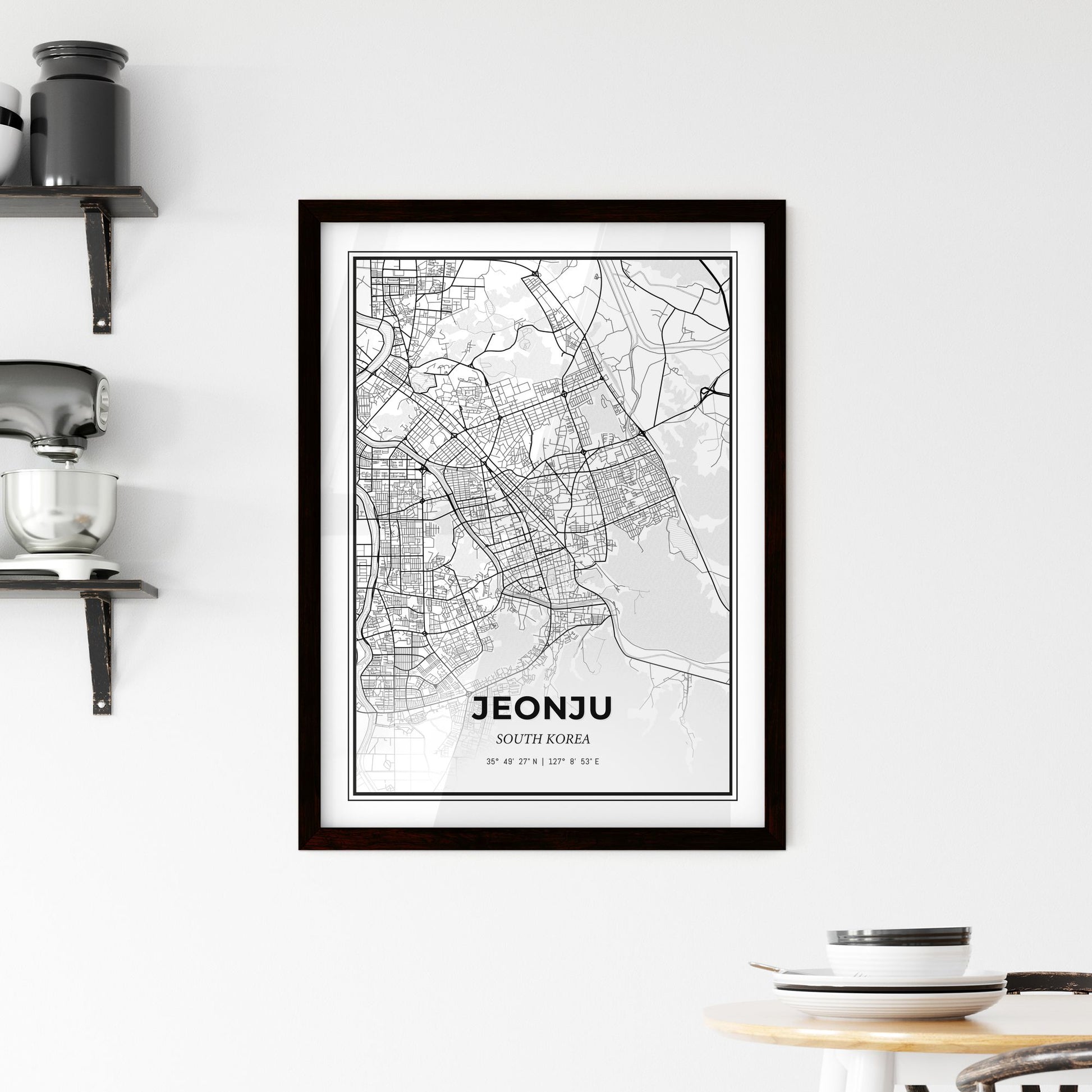 Jeonju South Korea - Minimal City Map