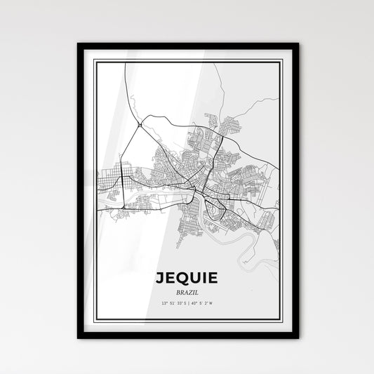 Jequie Brazil - Scandinavian Style City Map for Modern Home Decor