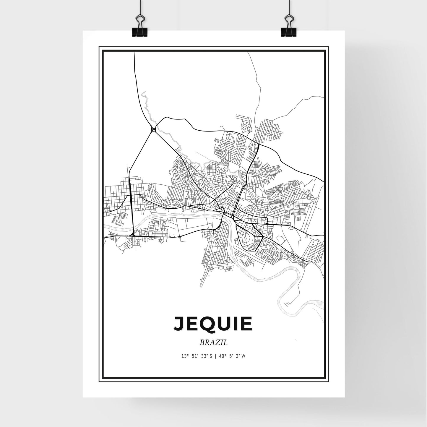 Jequie Brazil - Premium City Map Poster