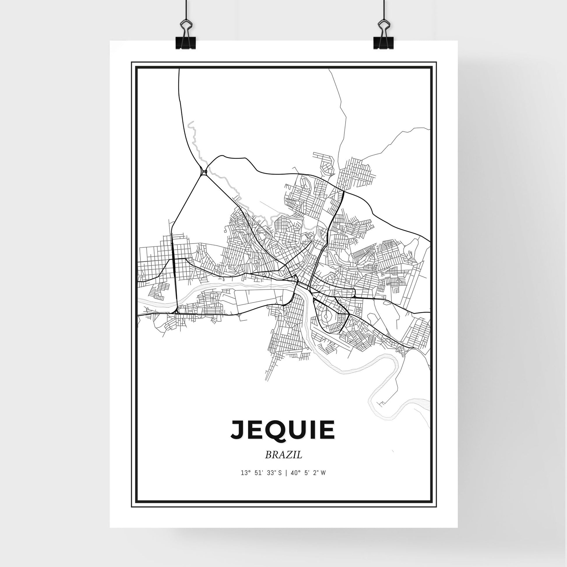 Jequie Brazil - Premium City Map Poster