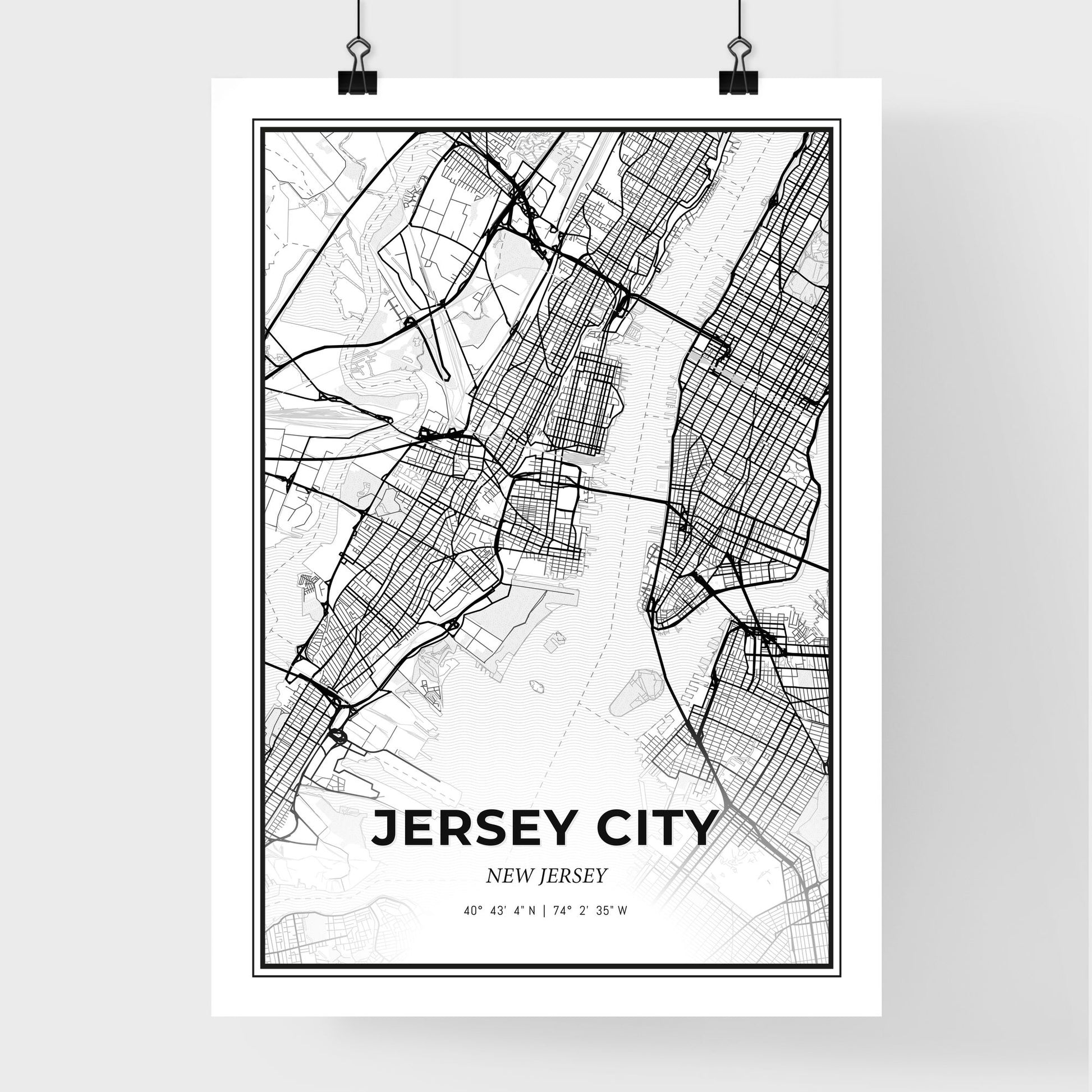 Jersey City New Jersey - Premium City Map Poster