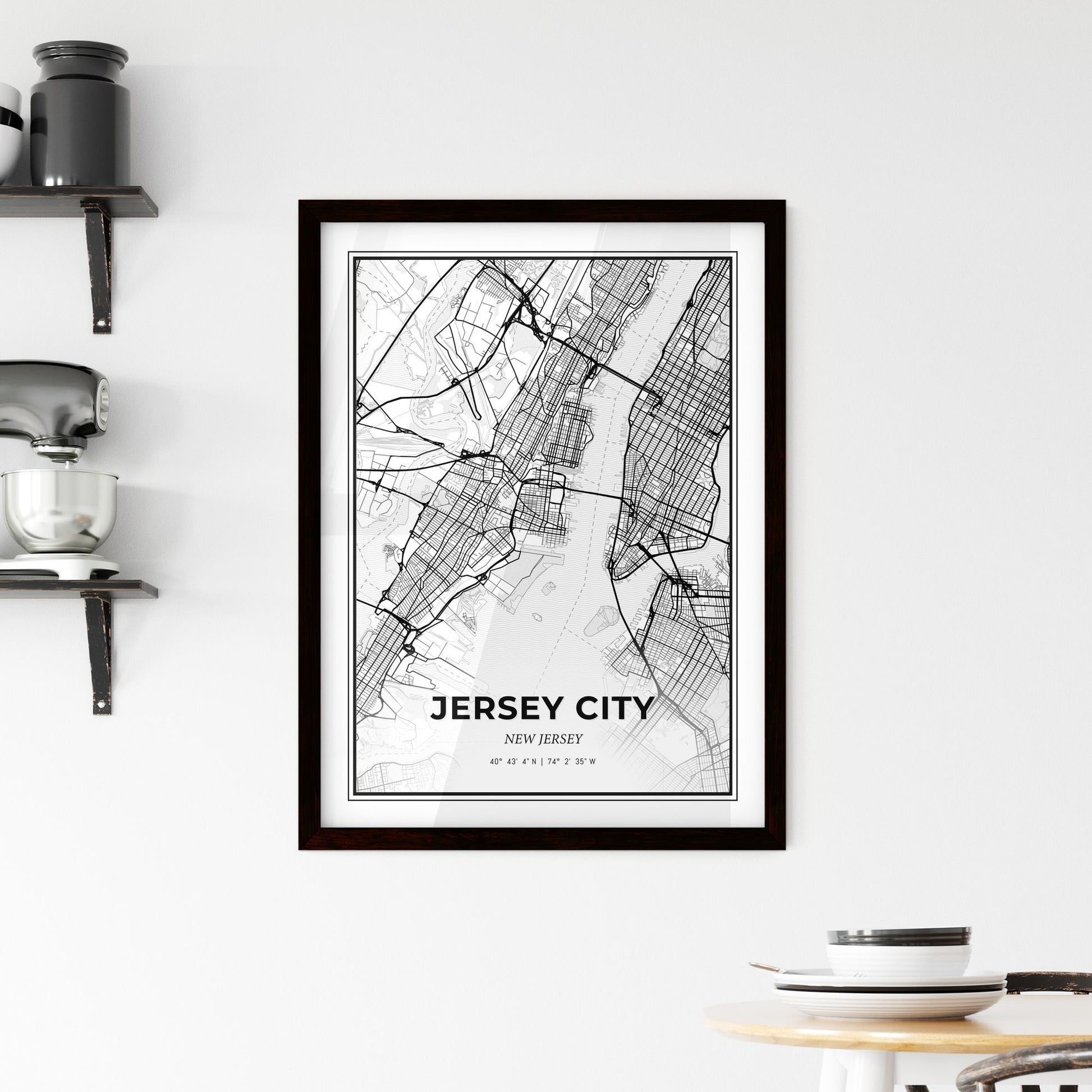 Jersey City New Jersey - Minimal City Map