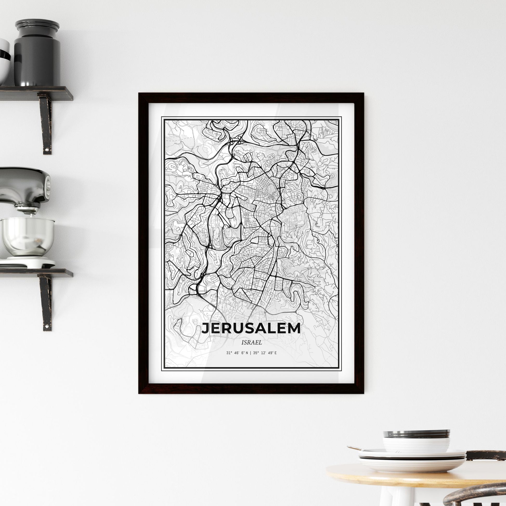 Jerusalem Israel - Minimal City Map