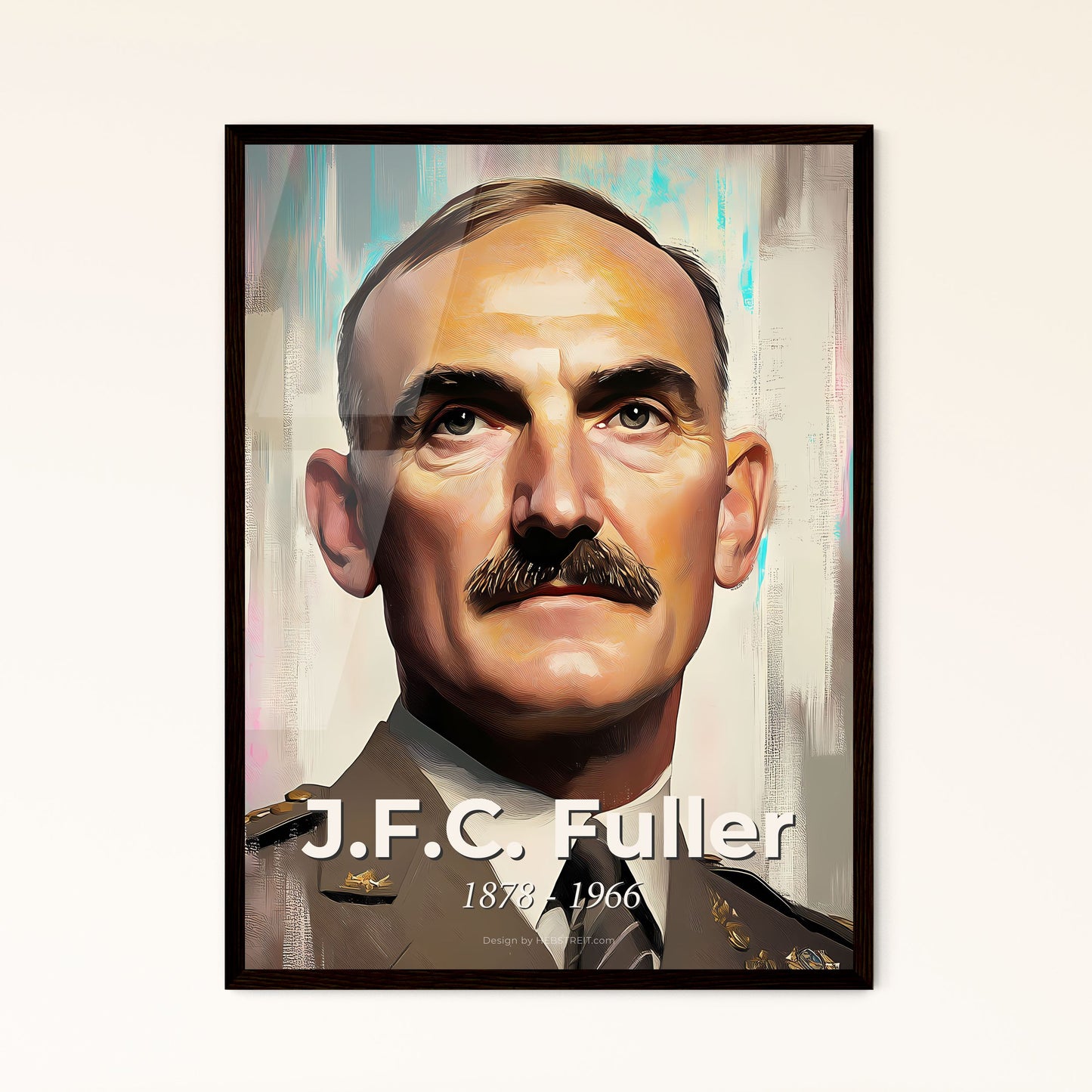 Portrait of J.F.C. Fuller, 1878 - 1966. Impressionistic painting of a man in a military uniform.