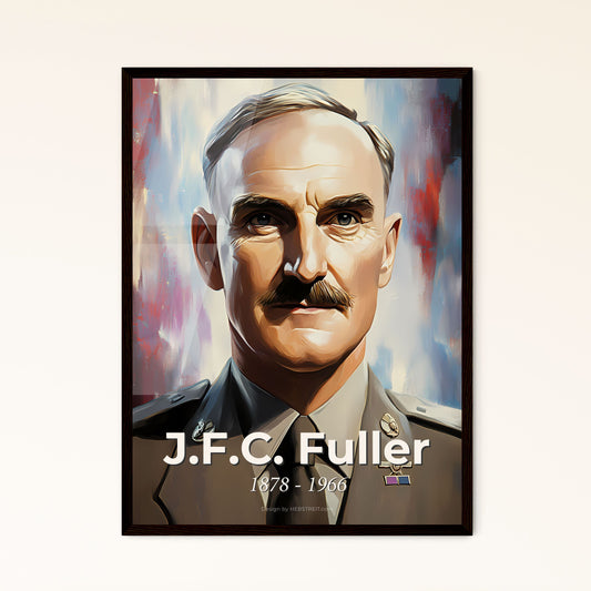 Portrait of J.F.C. Fuller, 1878 - 1966. Impressionistic painting of a man in a military uniform.