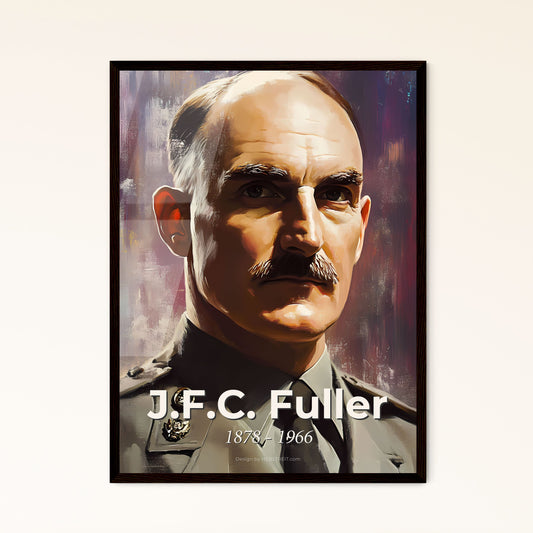 Portrait of J.F.C. Fuller, 1878 - 1966. Impressionistic painting of a man in a military uniform.