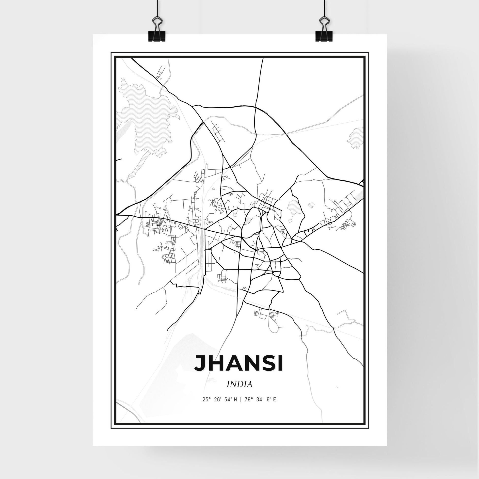 Jhansi India - Premium City Map Poster