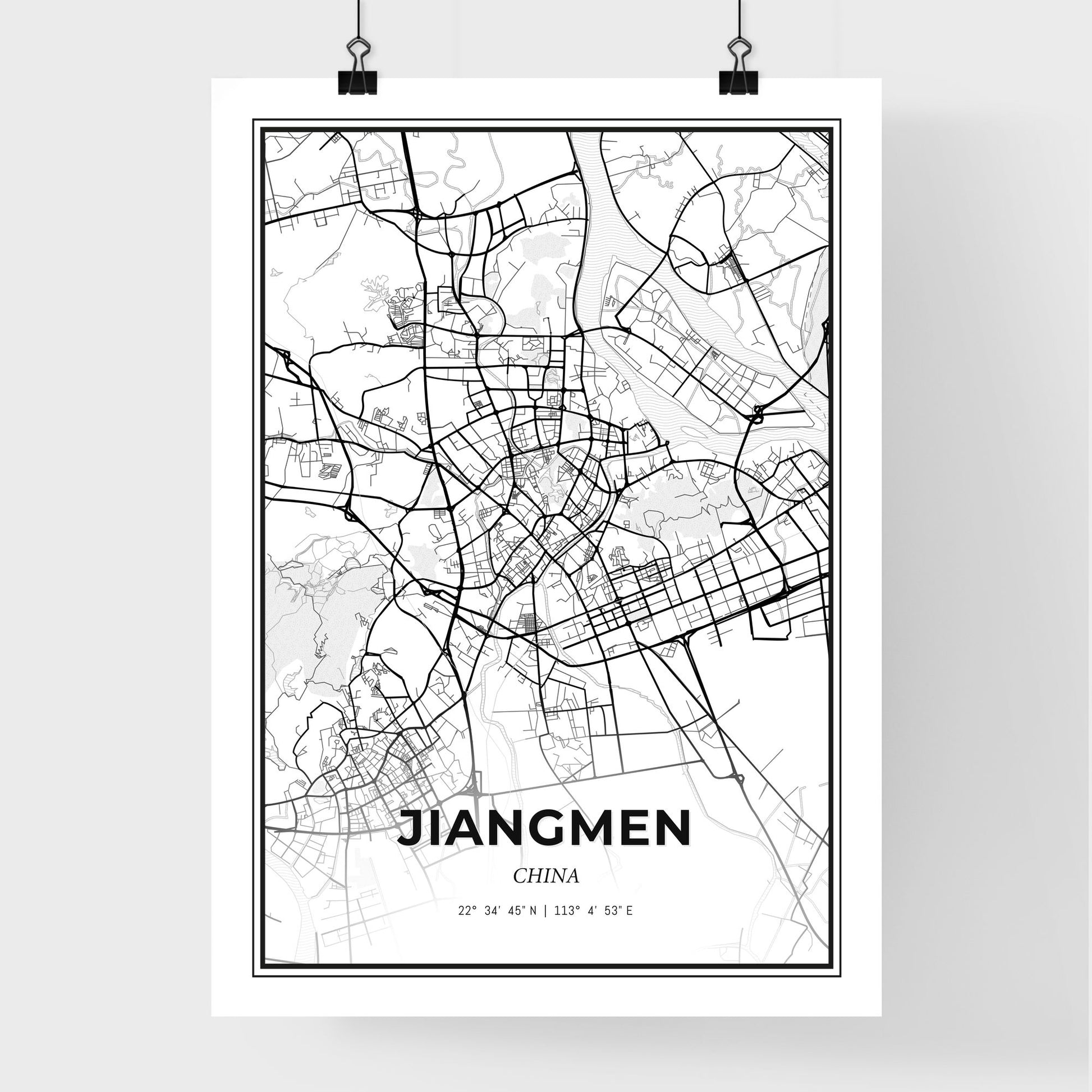 Jiangmen China - Premium City Map Poster