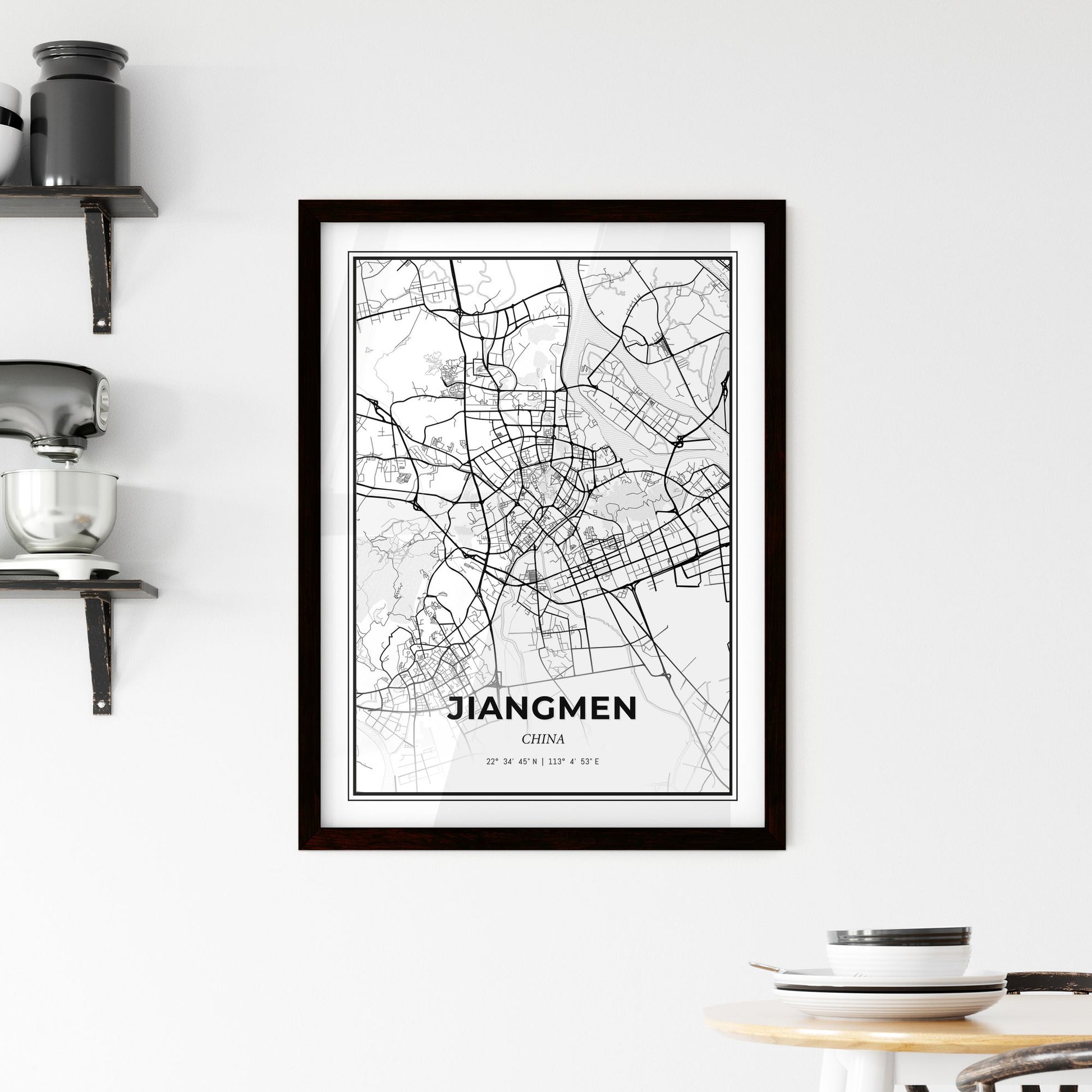 Jiangmen China - Minimal City Map