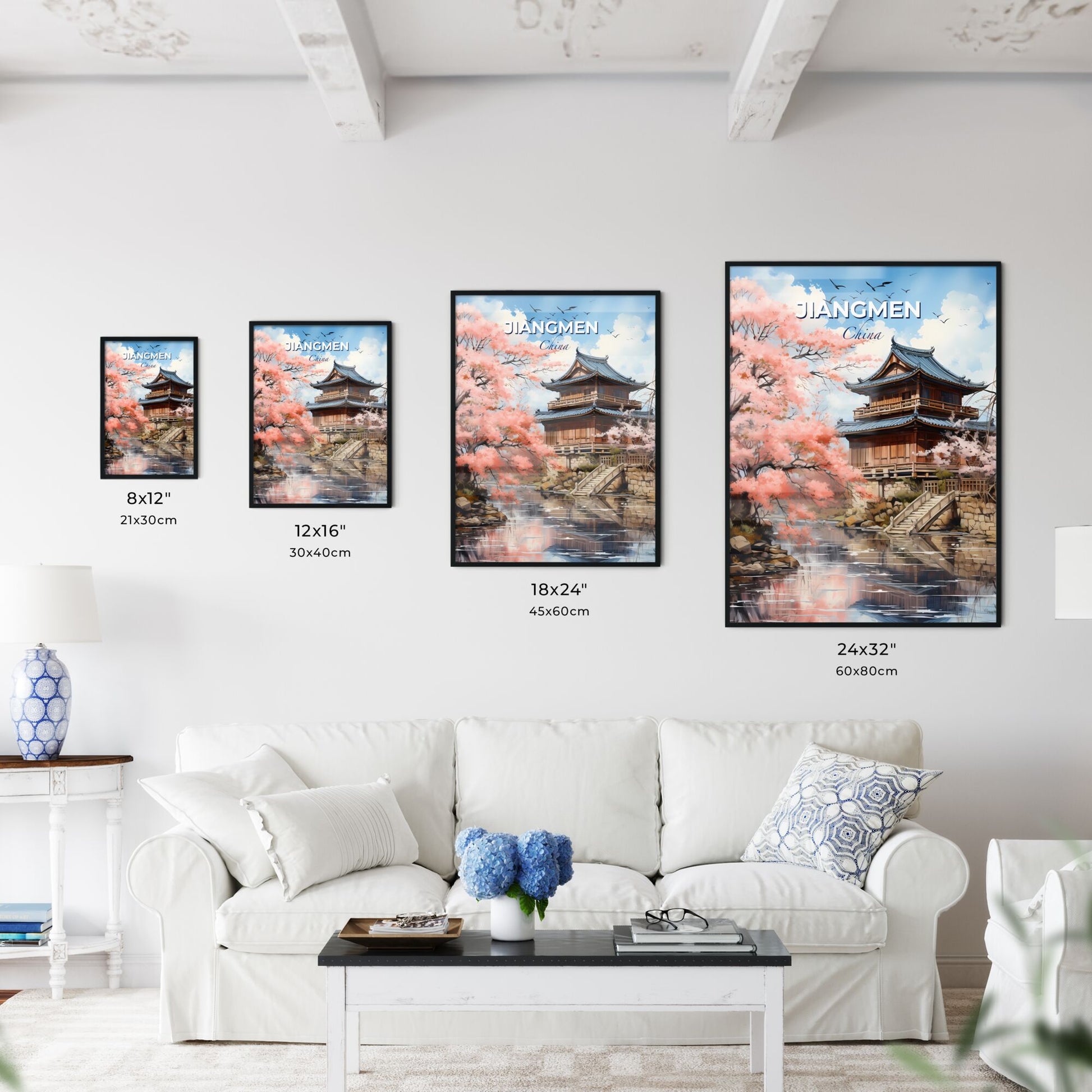 Vibrant Artistic Impression of Jiangmen China Skyline and Riverfront Cityscape Default Title