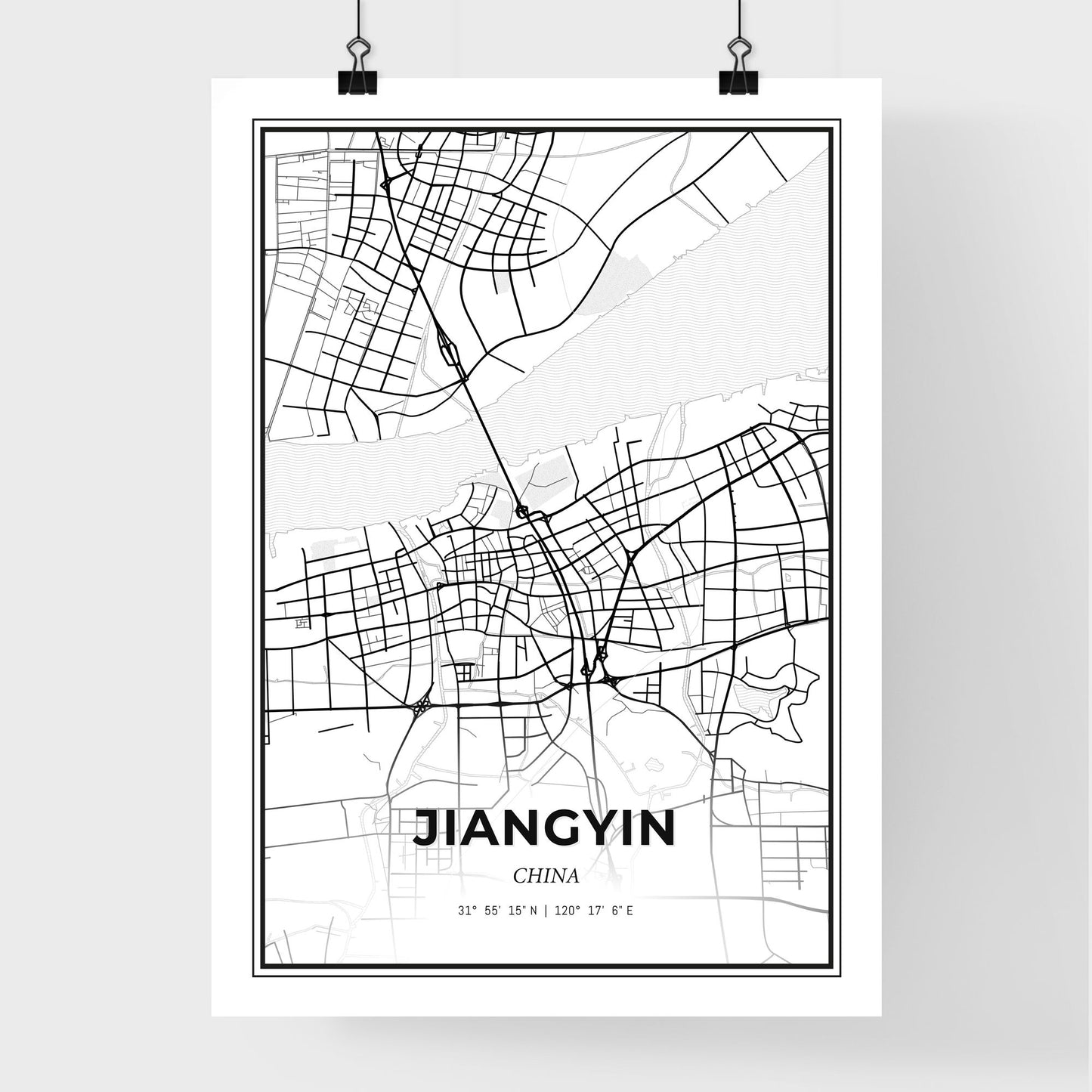 Jiangyin China - Premium City Map Poster