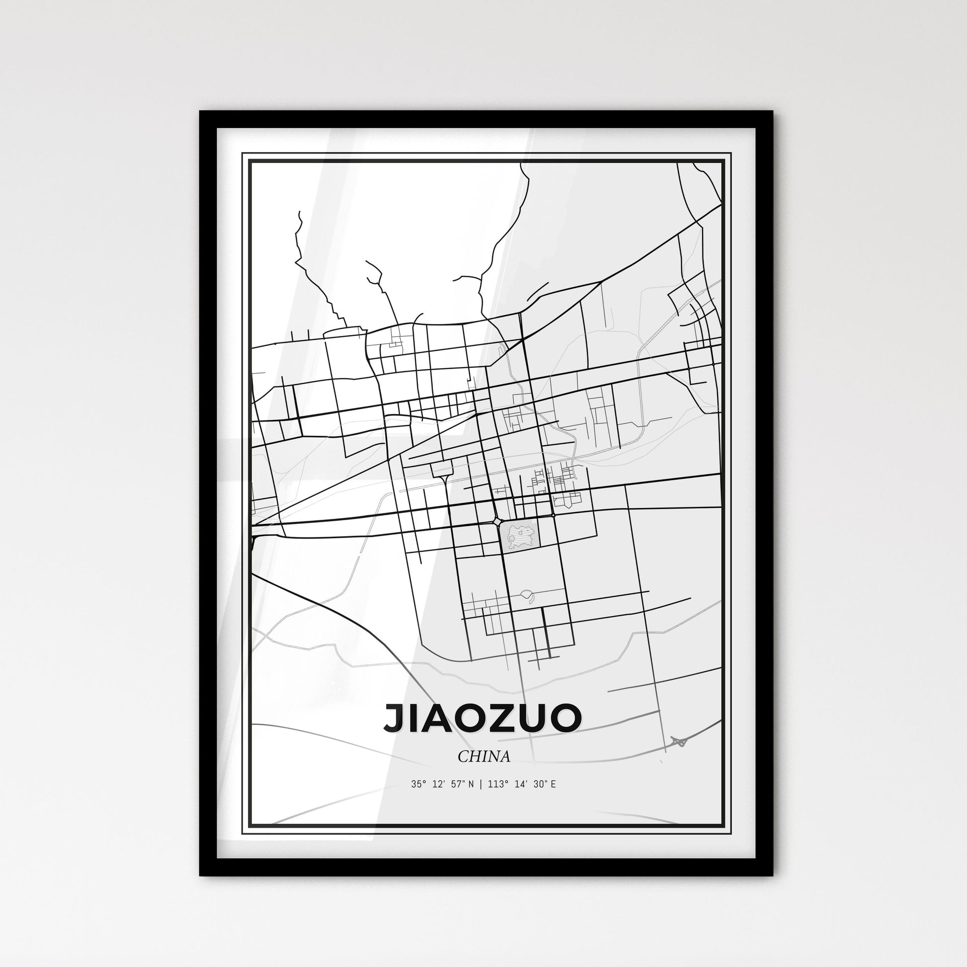 Jiaozuo China - Scandinavian Style City Map for Modern Home Decor