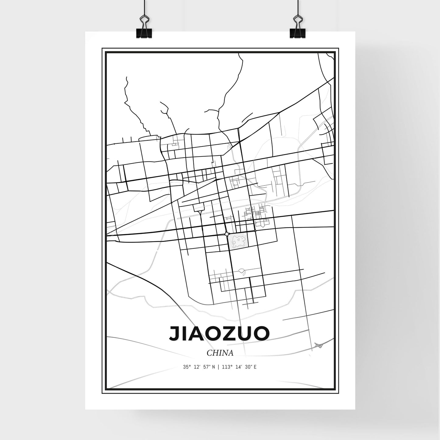 Jiaozuo China - Premium City Map Poster