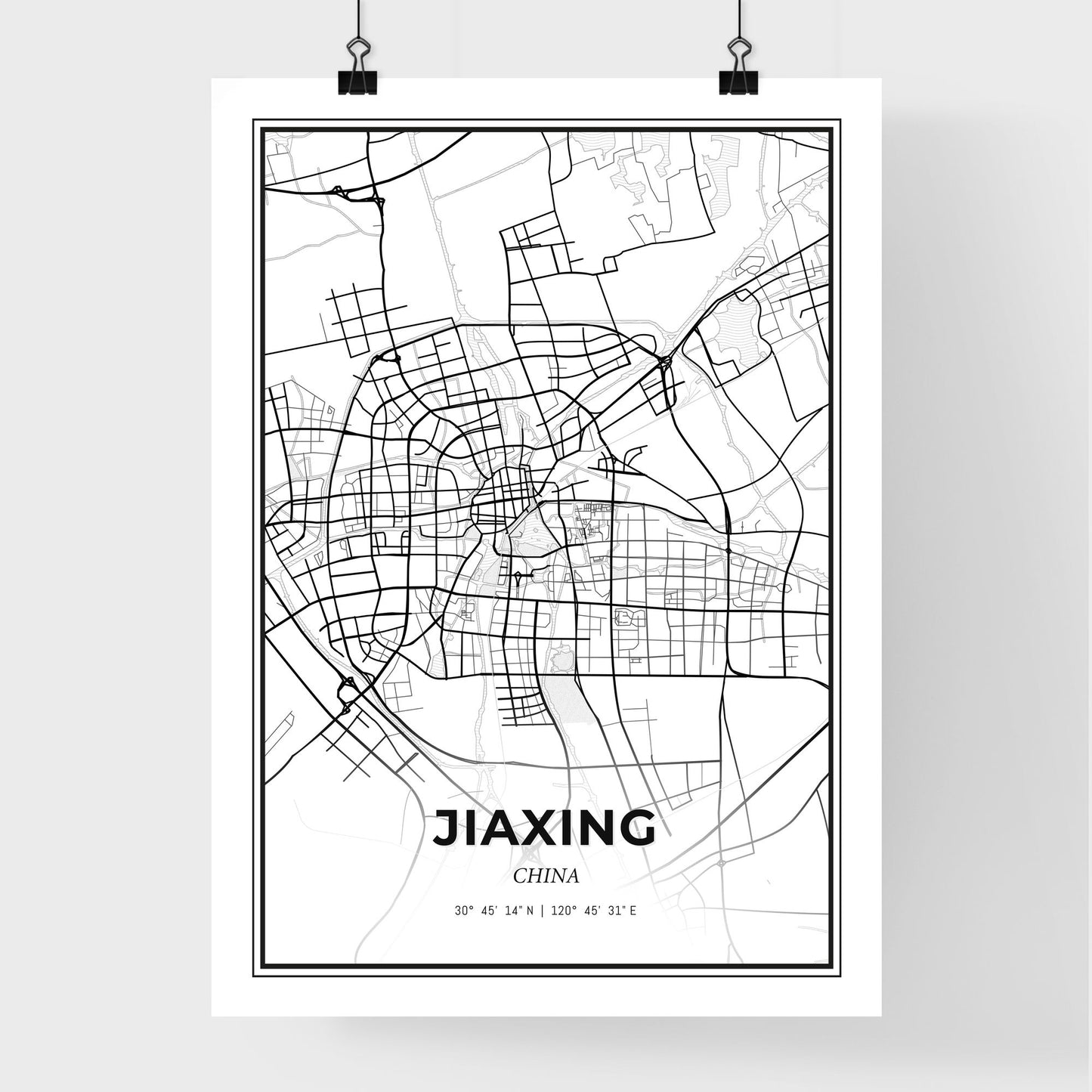 Jiaxing China - Premium City Map Poster