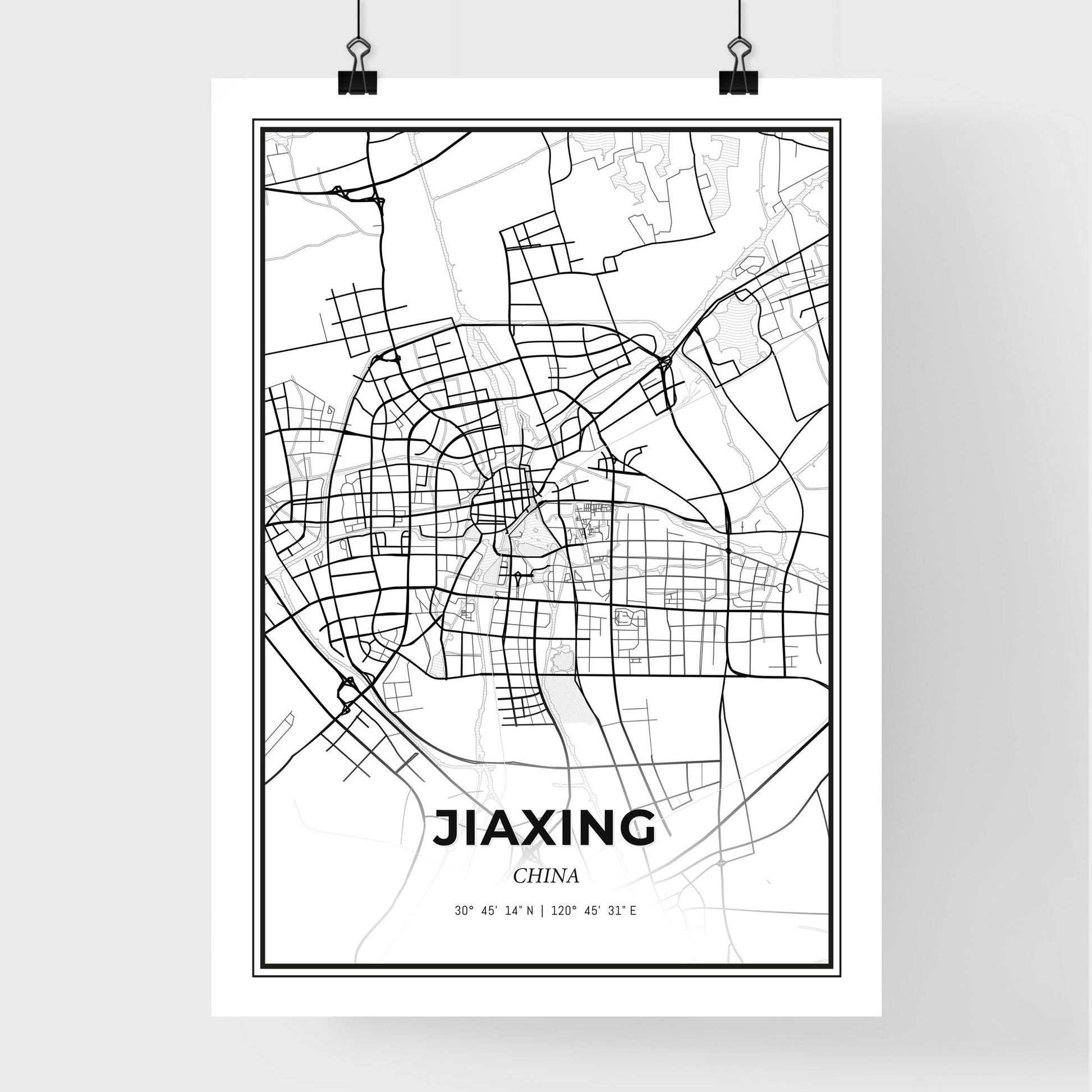 Jiaxing China - Premium City Map Poster