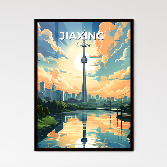 Jiaxing City Skyline - Colorful Cityscape Painting of A Modern Tower Default Title