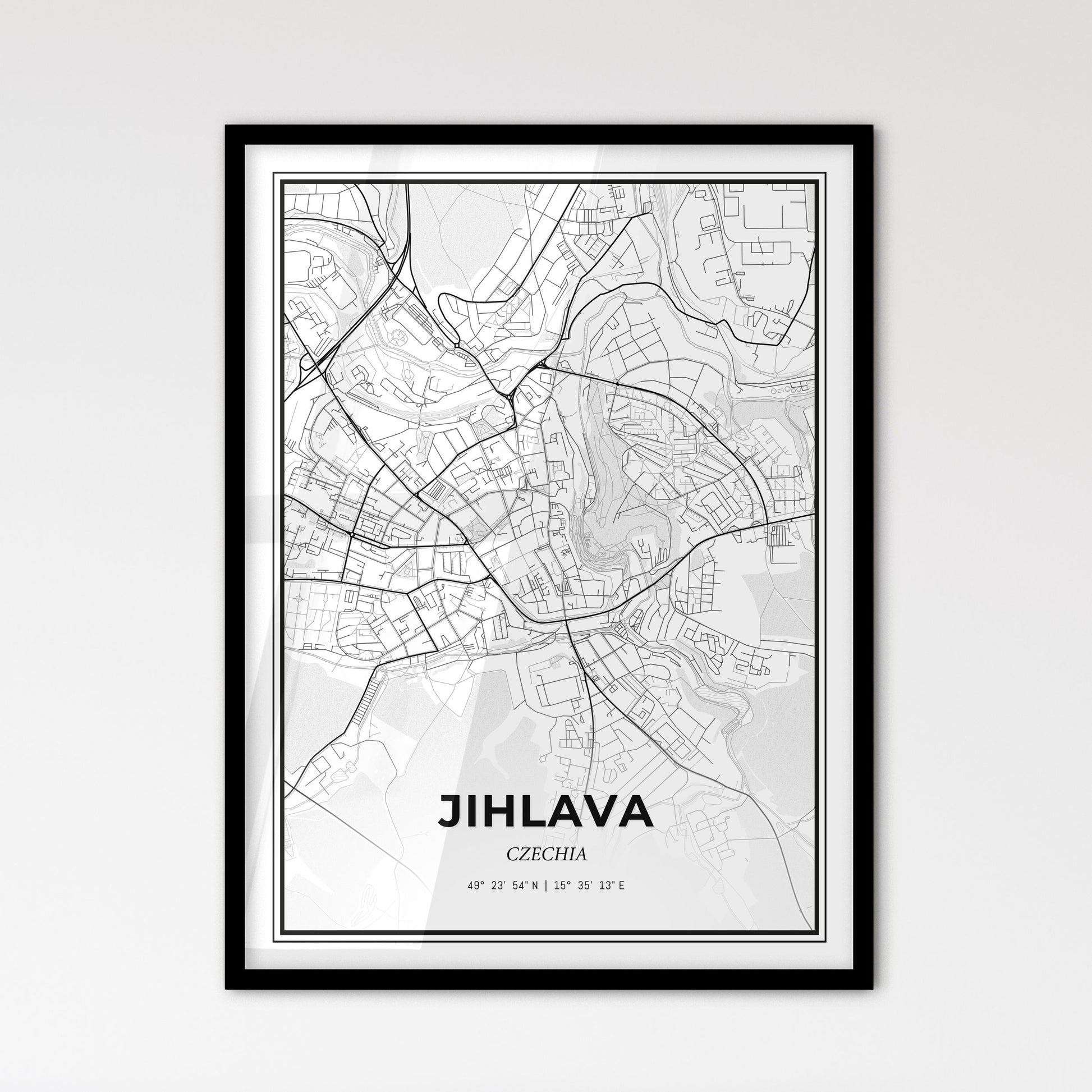  Jihlava Czechia - Scandinavian Style City Map for Modern Home Decor