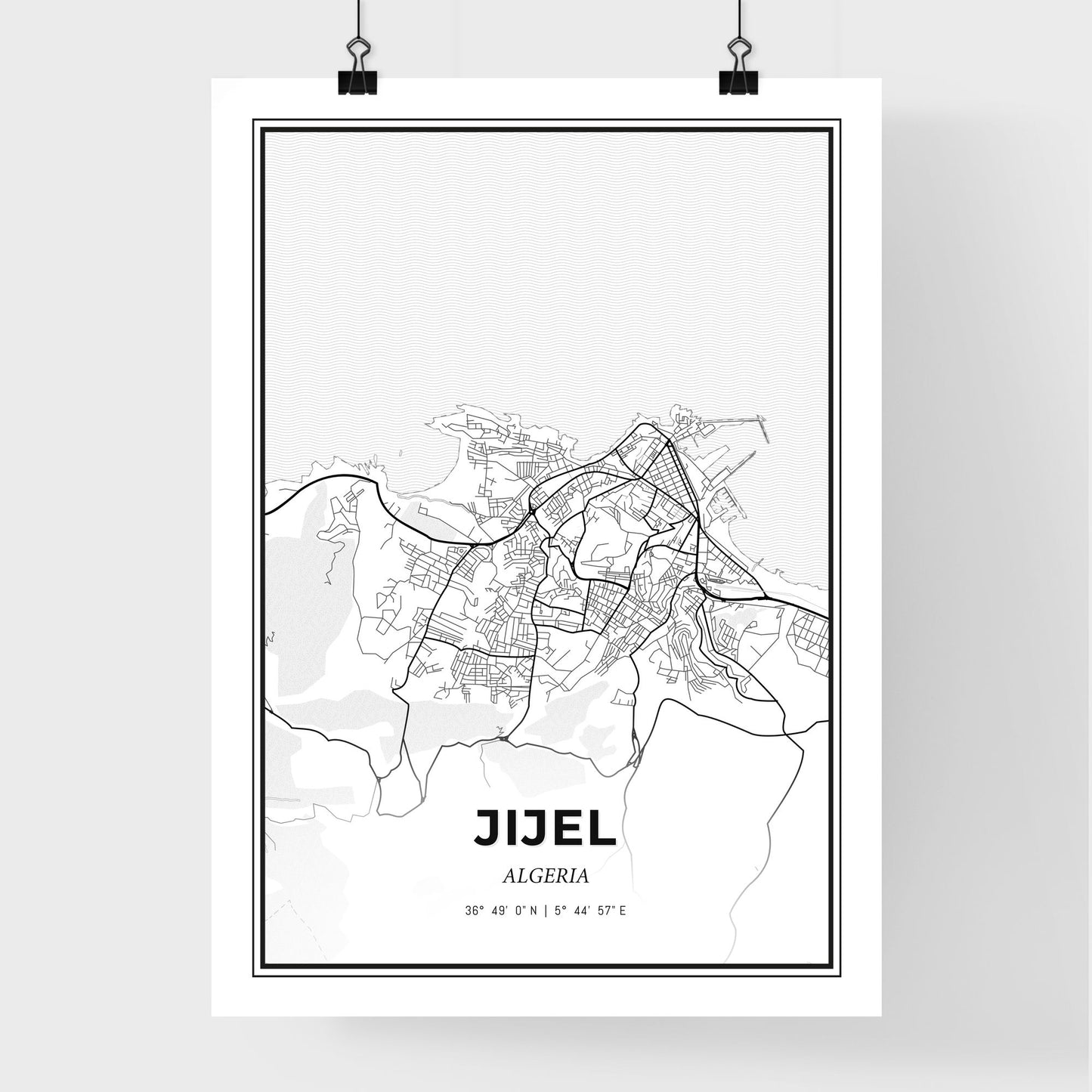 Jijel Algeria - Premium City Map Poster