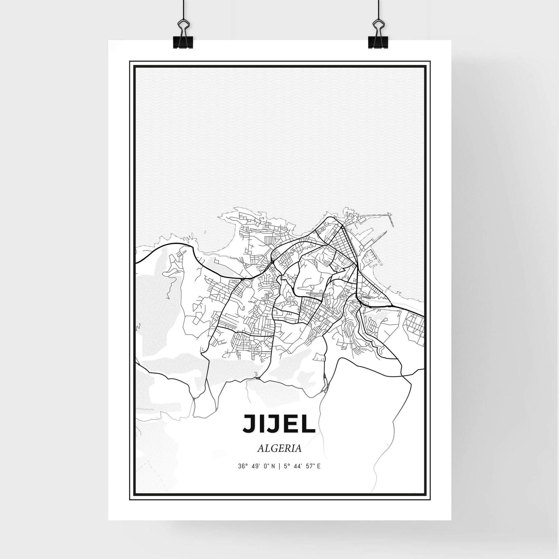 Jijel Algeria - Premium City Map Poster