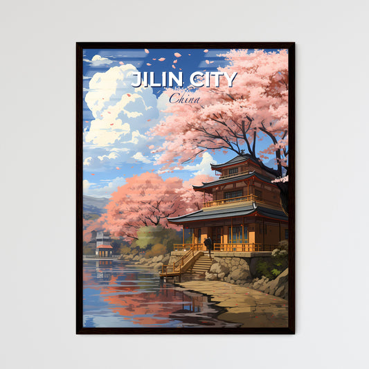 Vibrant Jilin City Skyline Featuring Artistic Building by Riverside Default Title