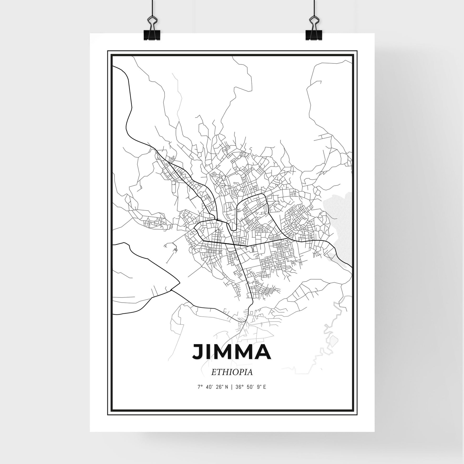 Jimma Ethiopia - Premium City Map Poster