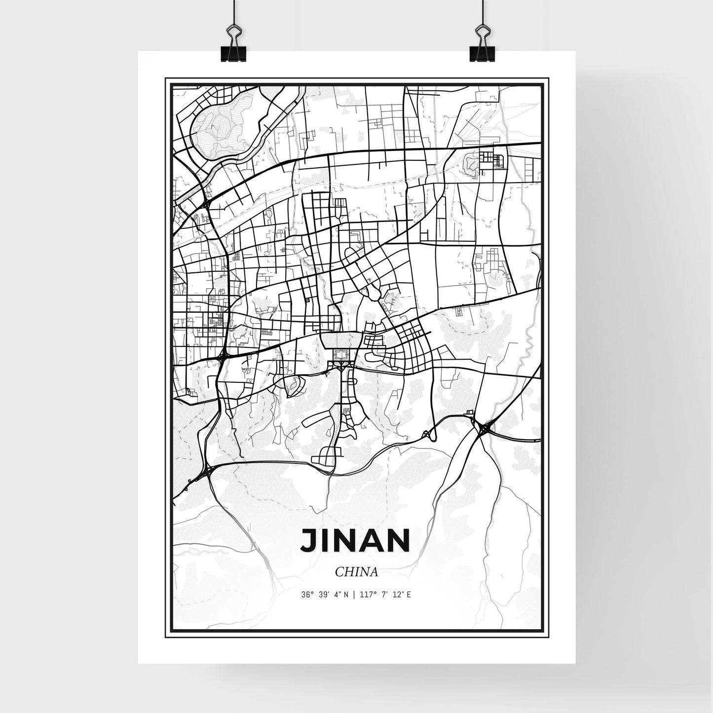 Jinan China - Premium City Map Poster