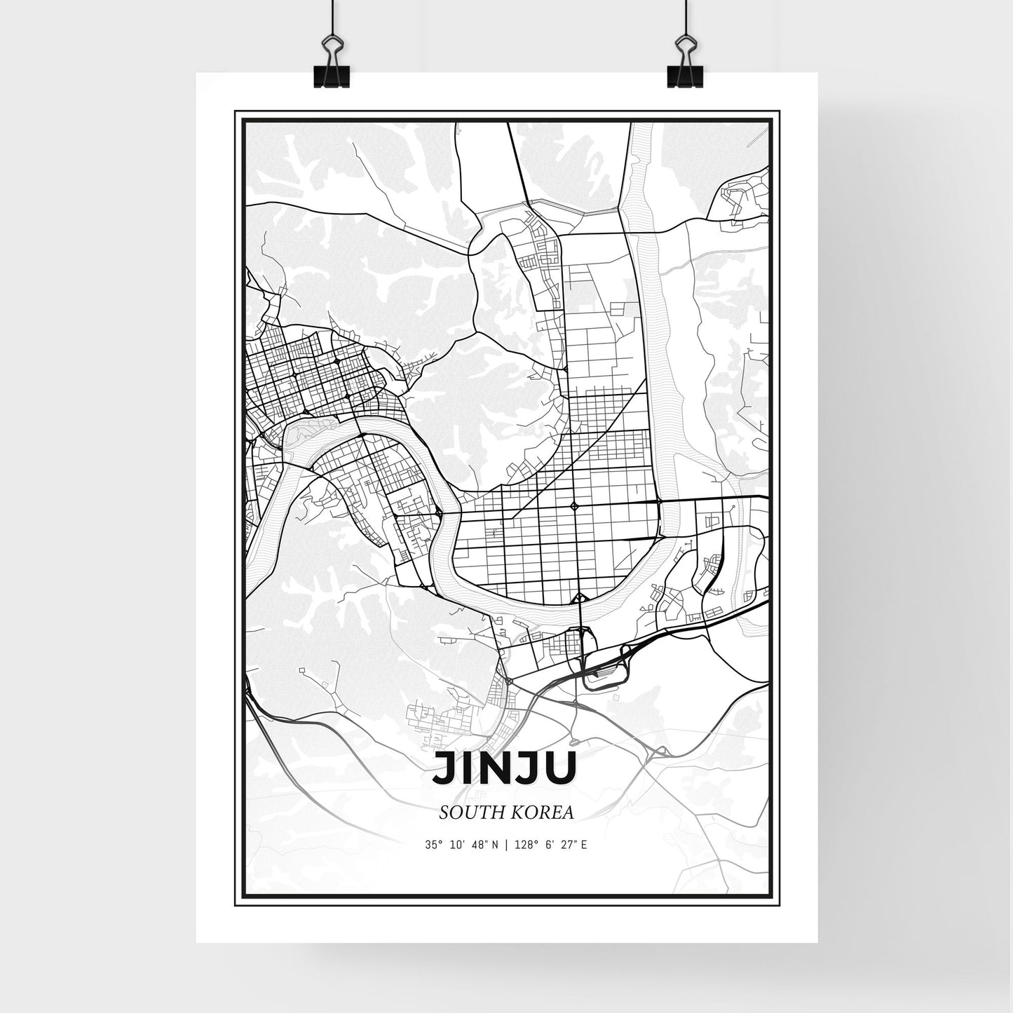 Jinju South Korea - Premium City Map Poster