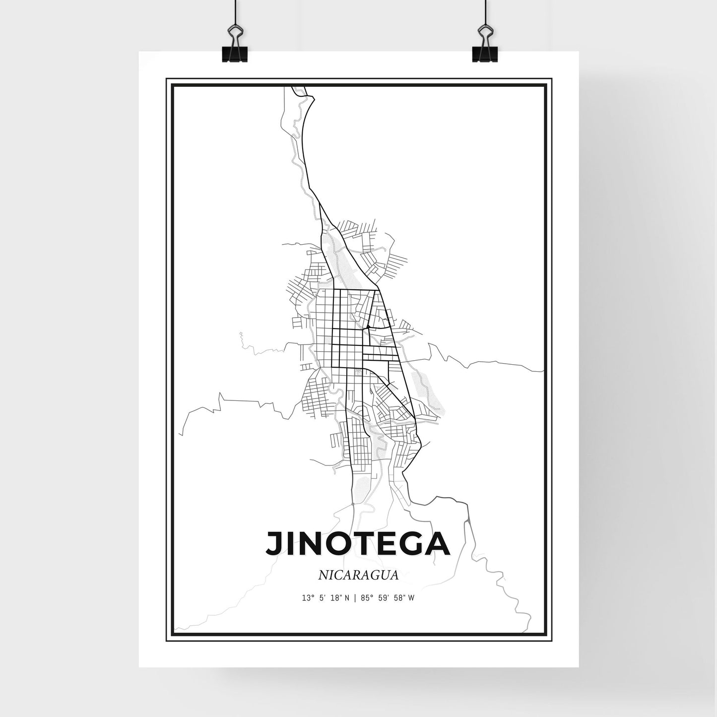 Jinotega Nicaragua - Premium City Map Poster