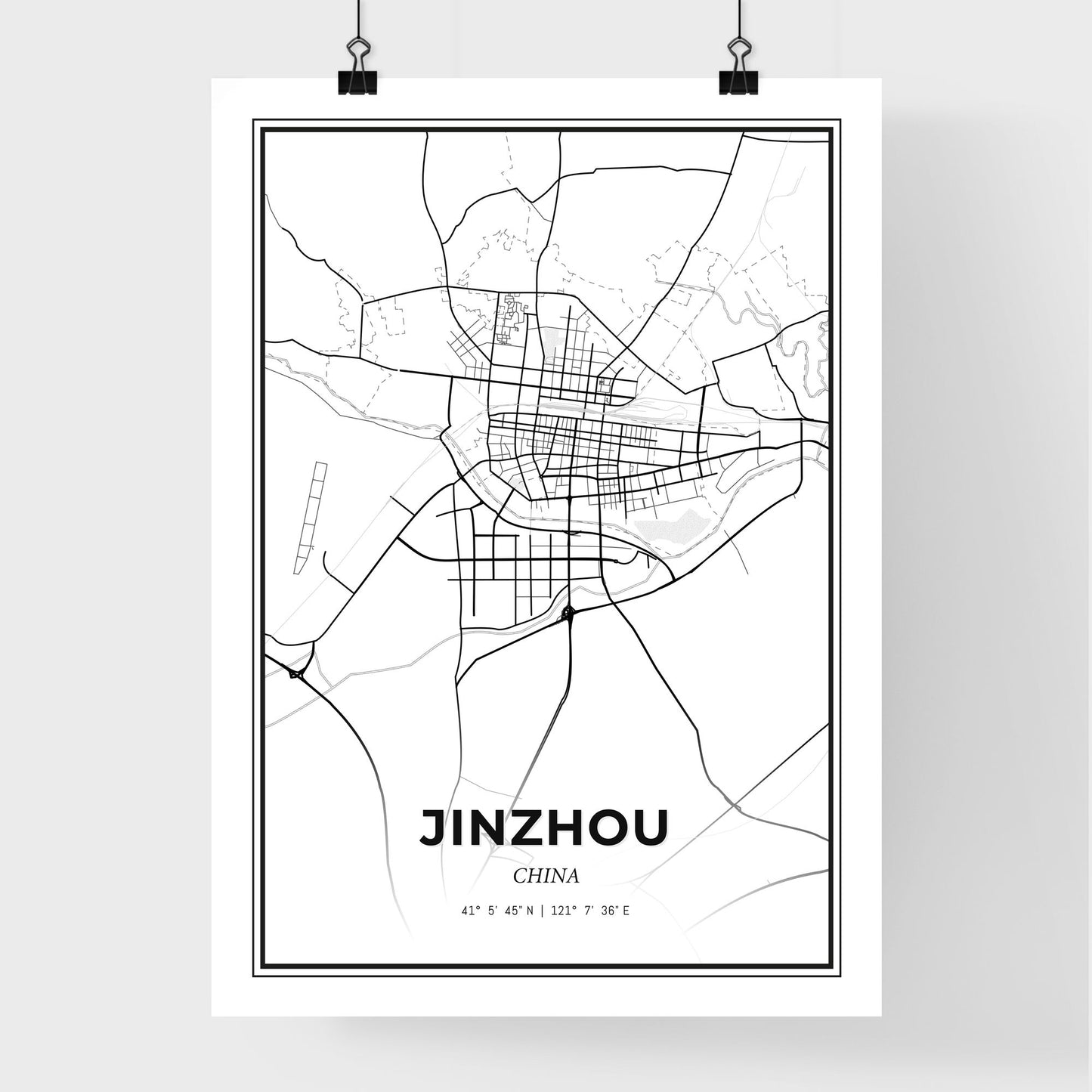 Jinzhou China - Premium City Map Poster