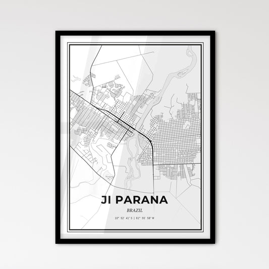 Ji Parana Brazil - Scandinavian Style City Map for Modern Home Decor