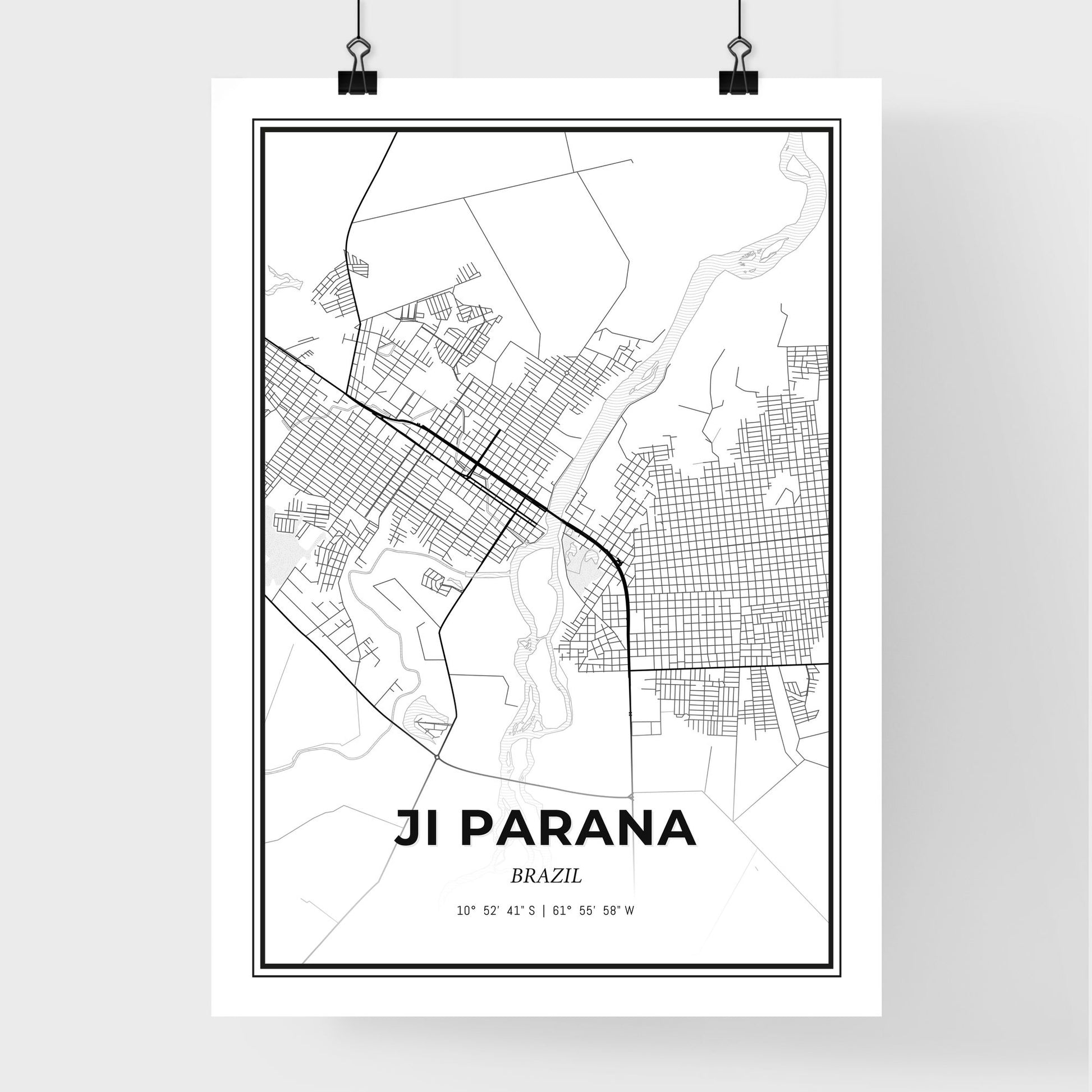 Ji Parana Brazil - Premium City Map Poster