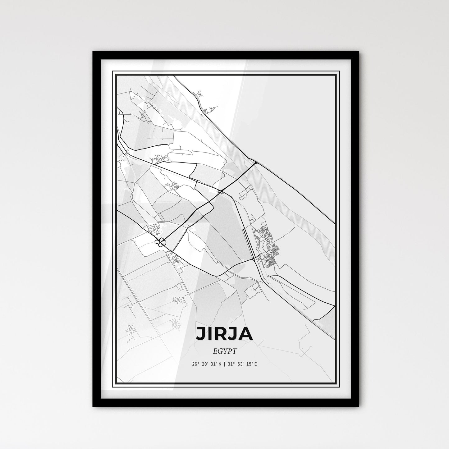 Jirja Egypt - Scandinavian Style City Map for Modern Home Decor