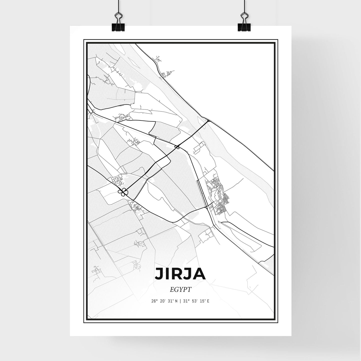 Jirja Egypt - Premium City Map Poster