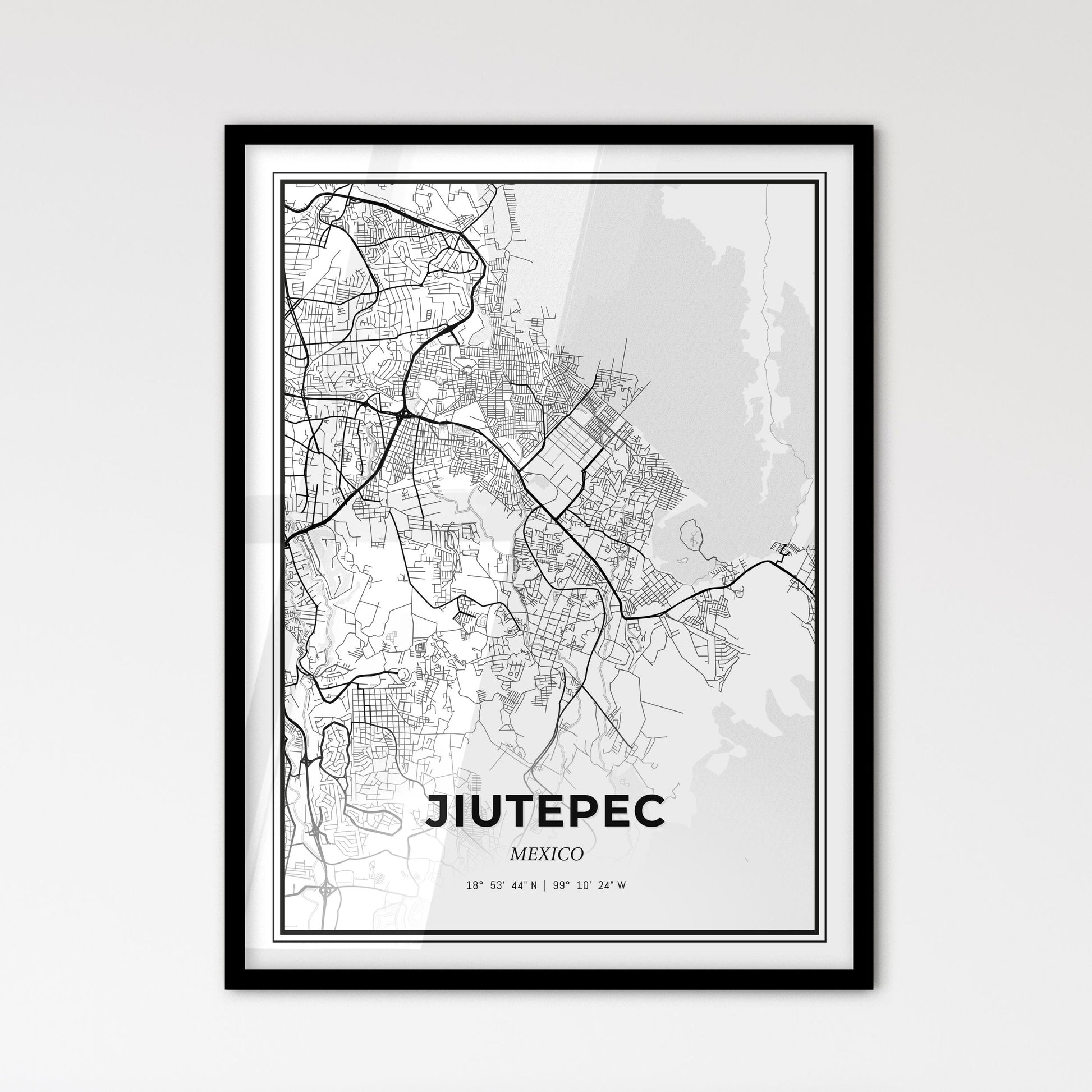 Jiutepec Mexico - Scandinavian Style City Map for Modern Home Decor