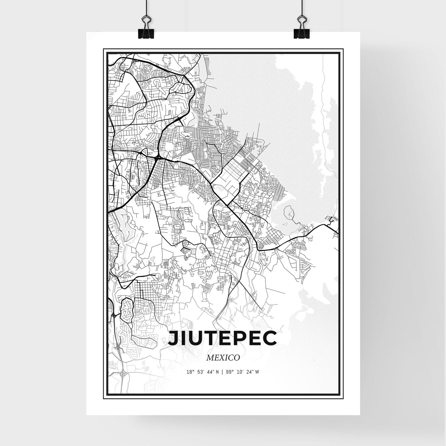 Jiutepec Mexico - Premium City Map Poster