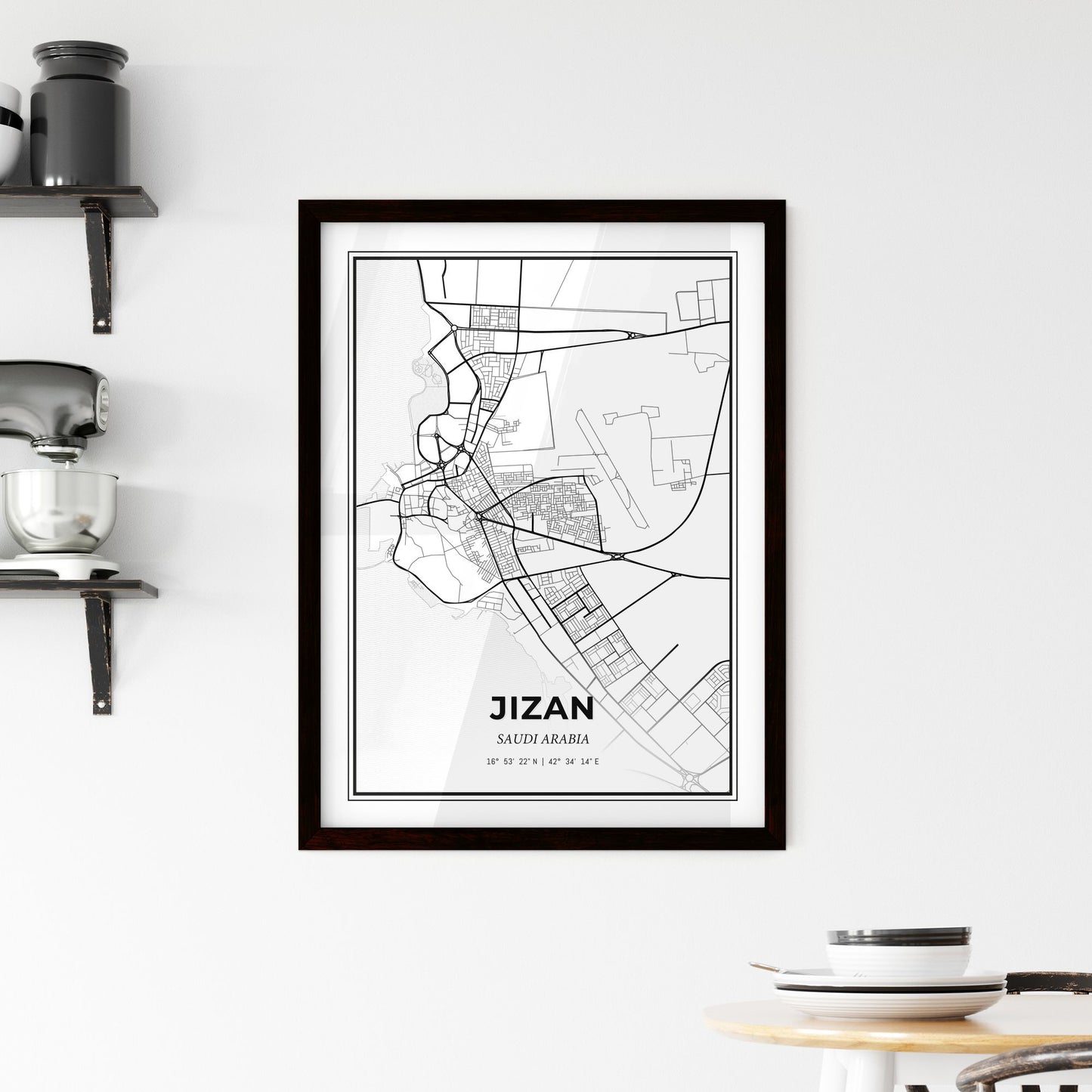 Jizan Saudi Arabia - Minimal City Map