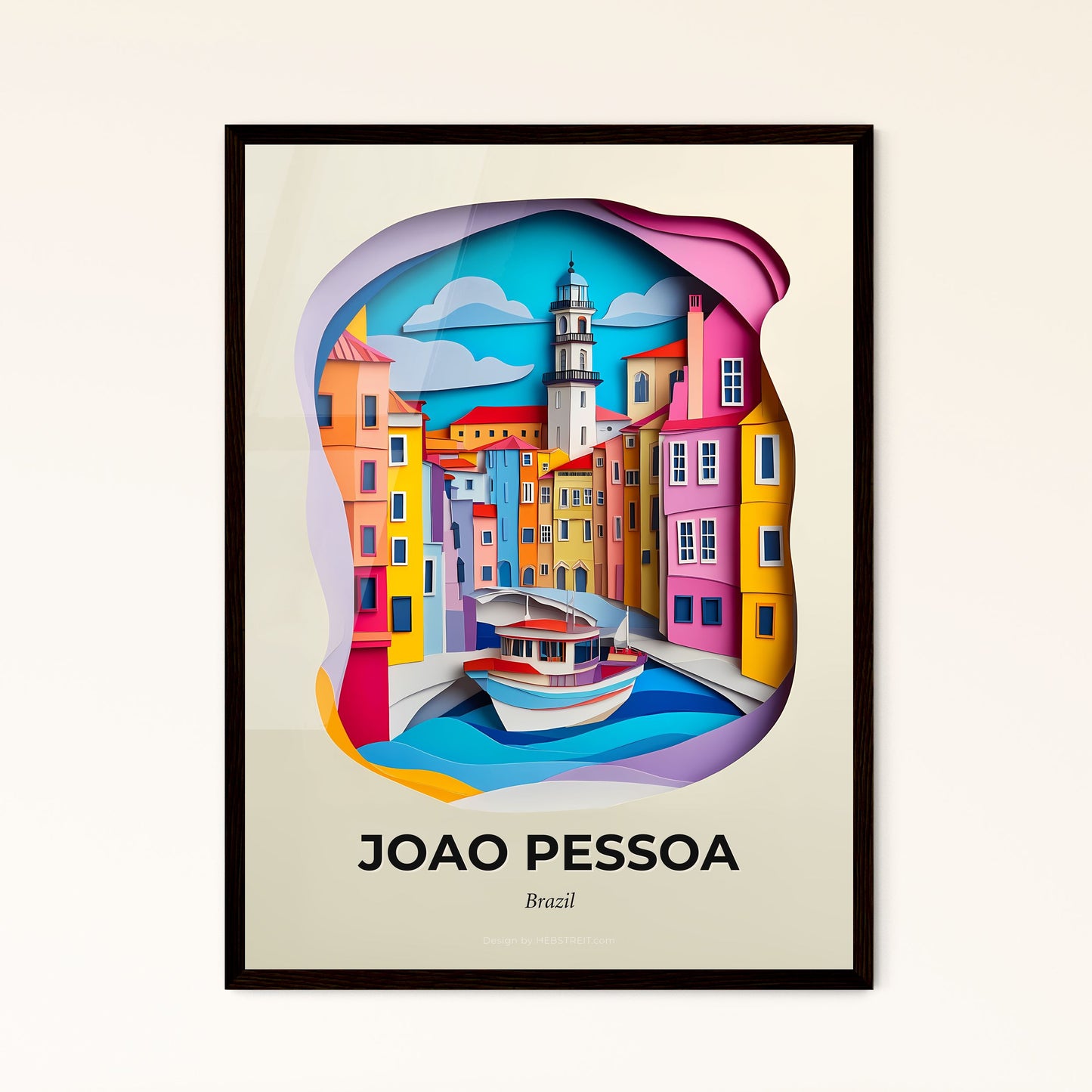 Vivid Joao Pessoa, Brazil - a boat is floating in a river in a city