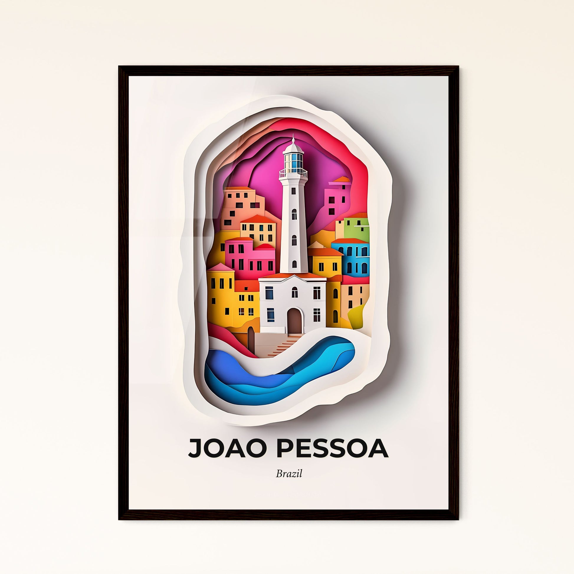 Vivid Joao Pessoa, Brazil - a paper cut of a lighthouse in a city