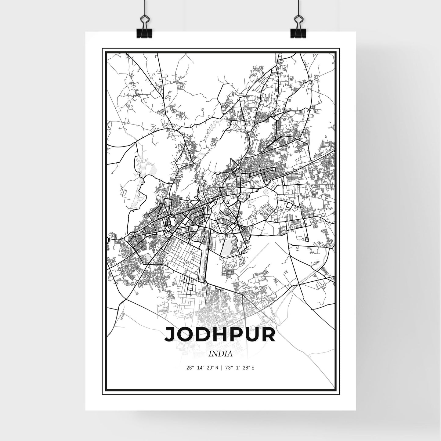 Jodhpur India - Premium City Map Poster