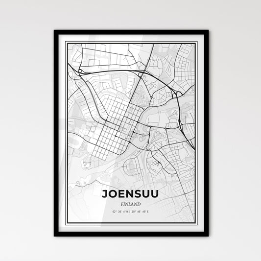 Joensuu Finland - Scandinavian Style City Map for Modern Home Decor