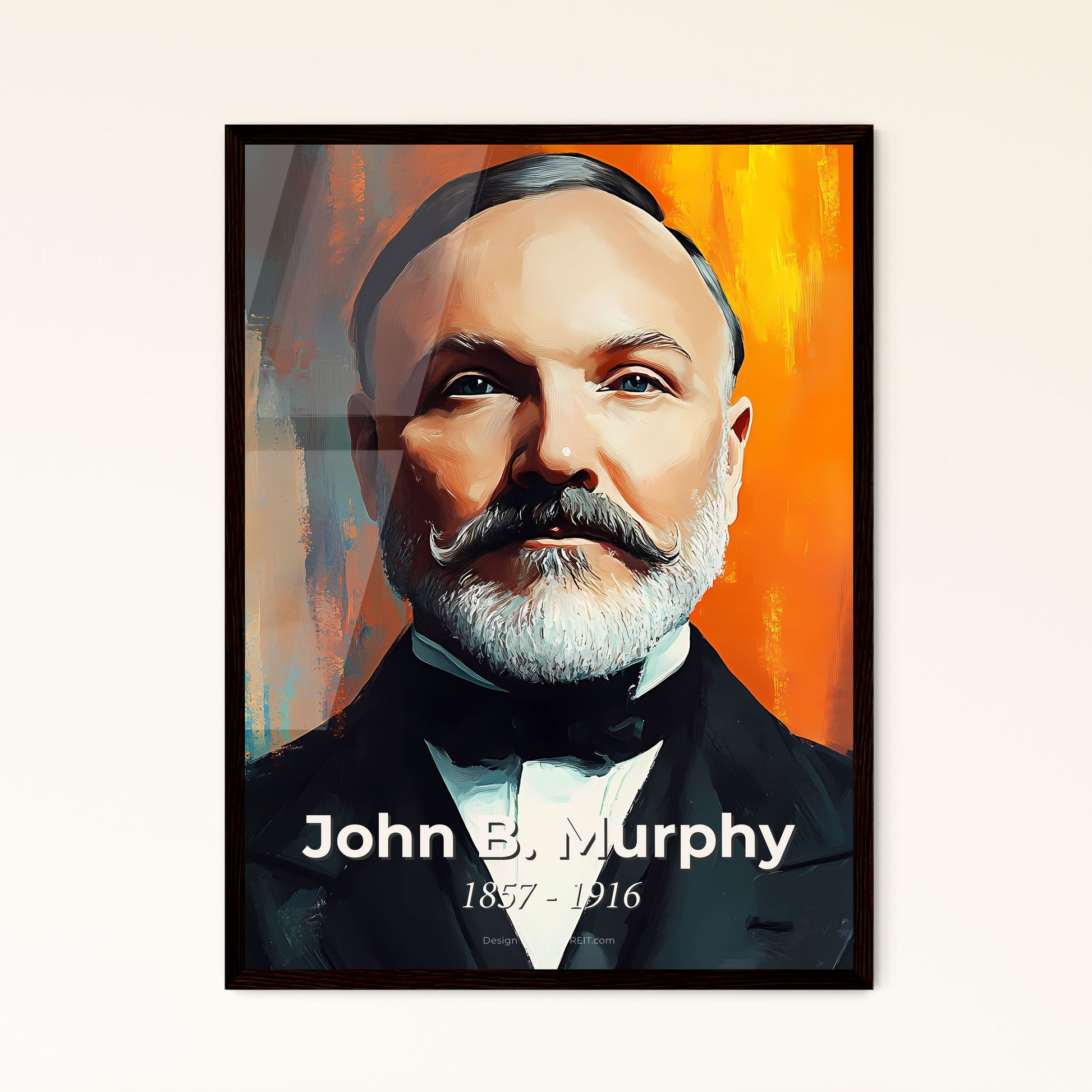 Portrait of John B. Murphy, 1857 - 1916. Impressionistic painting of a man with a mustache.