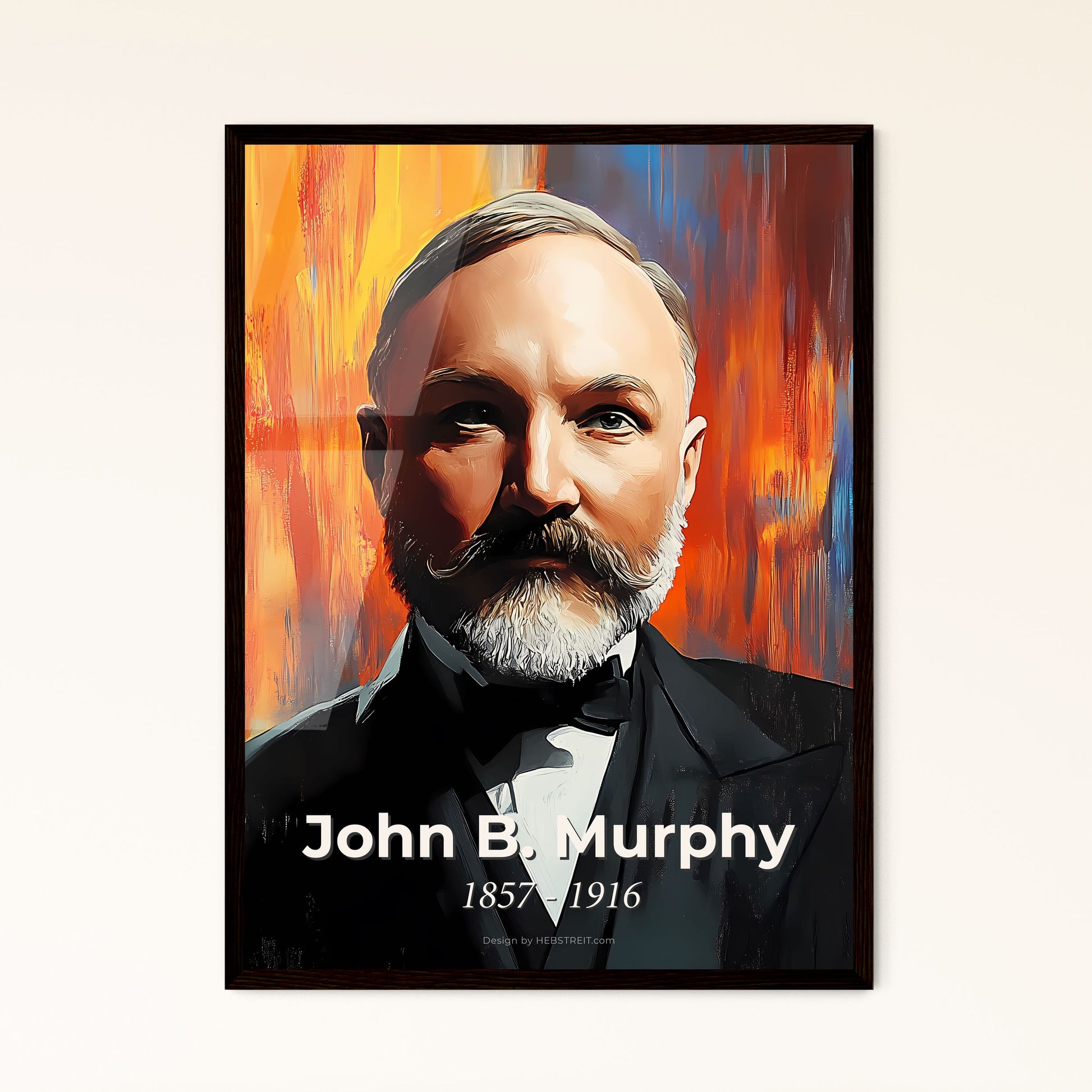 Portrait of John B. Murphy, 1857 - 1916. Impressionistic painting of a man with a mustache and a suit.