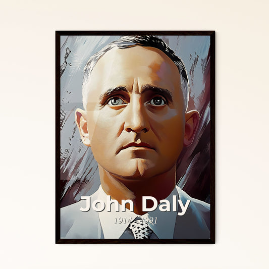 Portrait of John Daly, 1914 - 1991. Impressionistic painting of a man in a suit.