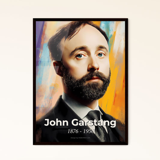 Portrait of John Garstang, 1876 - 1956. Impressionistic painting of a man with a beard and mustache.