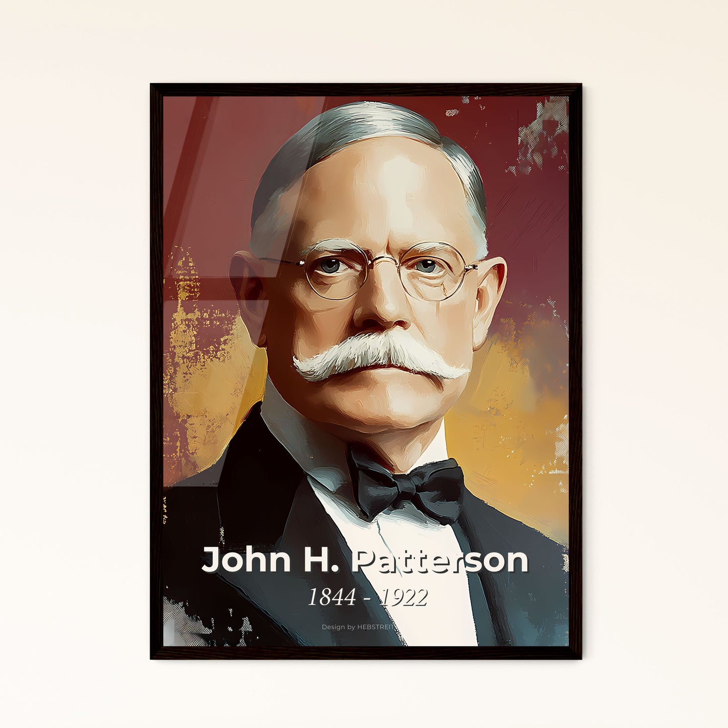 Portrait of John H. Patterson, 1844 - 1922. Impressionistic painting of a man with a mustache.