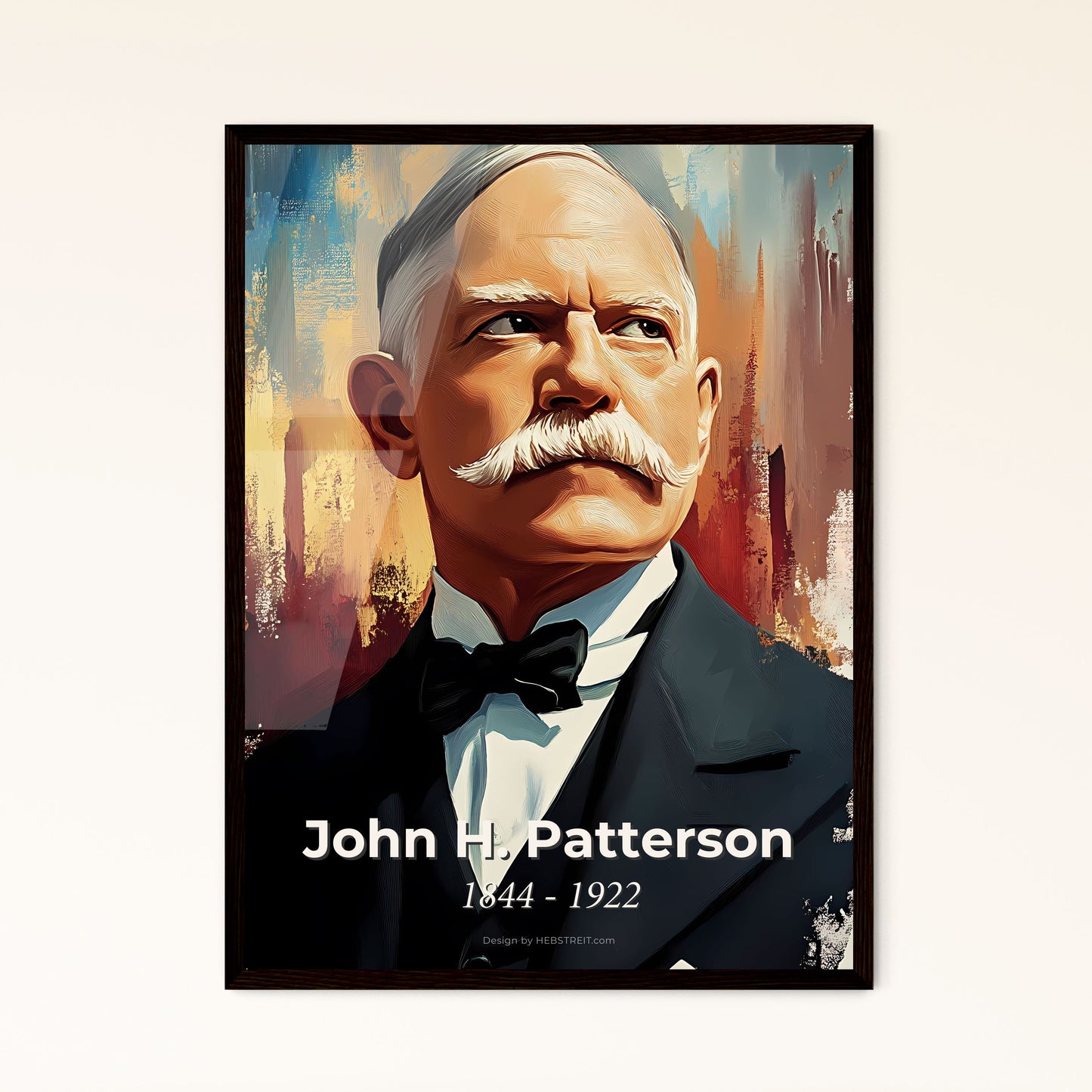 Portrait of John H. Patterson, 1844 - 1922. Impressionistic painting of a man with a mustache.